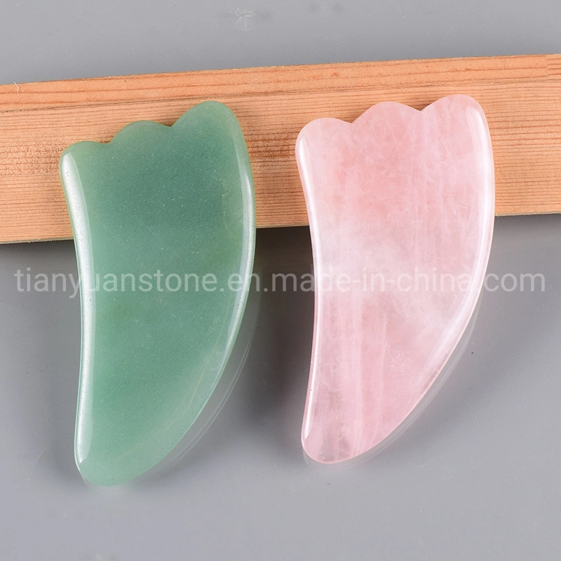 Massage Stone Gua Sha Pink Rose Quartz Vibrating Jade Roller for Face