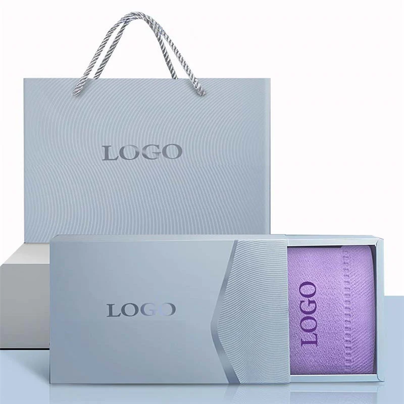 Luxury Gift Box Towel Set with Custom Logo Design Packaging Company Beauty Salon Face Bath Towel Three Piece Set