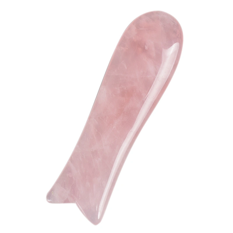 Fish Tail Shaped Jade Gua Sha Pink Quarzite Gua Sha